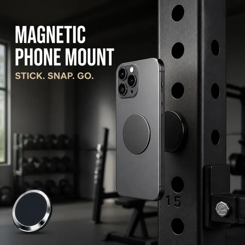 3 Pack Mini Flat Stick-On Magnetic Phone Mount, Self-Adhesive Metal Cell Phone Holder for Car Dashboard, Truck, Desk, Wall & Office, Universal Magnetic Smartphone Mount for iPhone, Samsung, Android & GPS Devices, Black/Silver