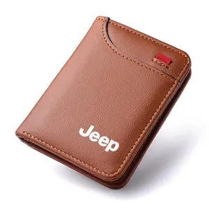 Car Emblems Soft Wallet, Leather Mini Credit Card Purse, Portable Small Wallet, Men's Wallet for Jeep Renegade, Compass, Wrangler, Grand Cherokee