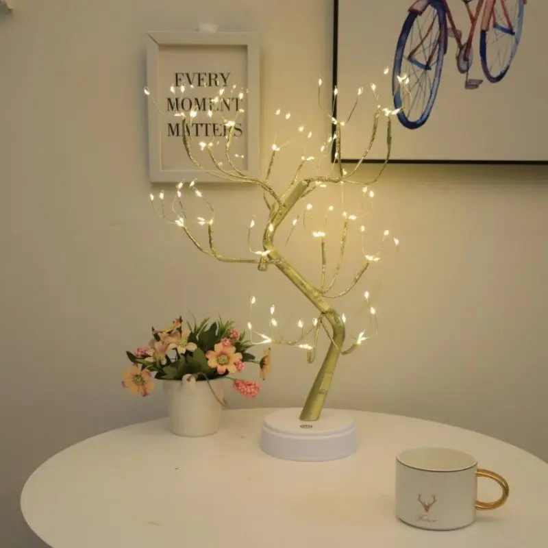 Warm LED Bonsai Tree Light, 108 LED Copper Wire String, DIY Artificial Desktop Decor, Bedroom, Desk, Christmas Party Decoration
