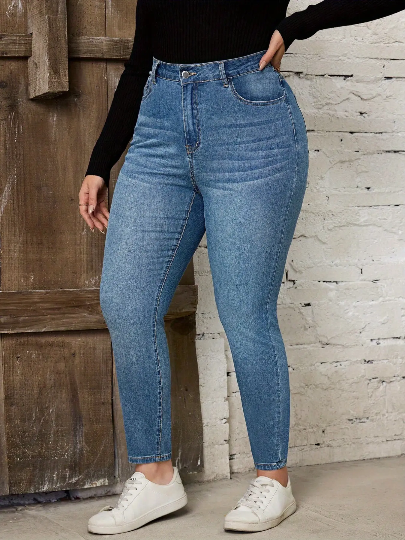 Plus Size Women's Jeans, High Elasticity Skinny Pants, Fit, Suitable for All Seasons, Comfortable Stretch Denim Fabric, Sexy Shaping Curve