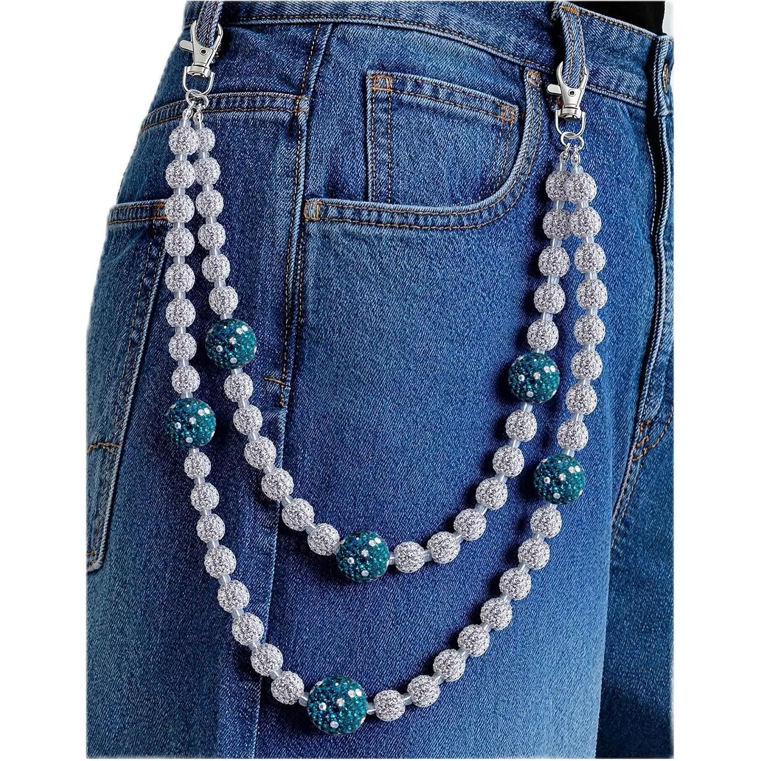 Wallet Chains for Men Women,Rhinestone Layered   Chain | Sparkly Bling Pants Chain,Lightweight  Hop Belt Chain Accessories for Women, for Dancing, Travel, or Everyday Wear