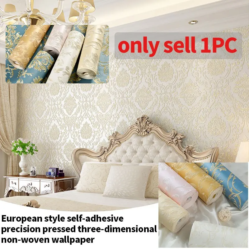 One roll of self-adhesive European-style non-woven wallpaper, easy to install (tear and stick), thickened, cut to size, and easy to clean. 20.86"x 118.11". Suitable for bedroom, living room, TV background wall, Peel and stick wallpaper