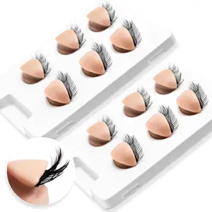 6 Pairs 2 Layers Eyelash Practice Eyelids for Mannequin ,  Rubber Removable Realistic Eyelash Extension Eyelids for Lash