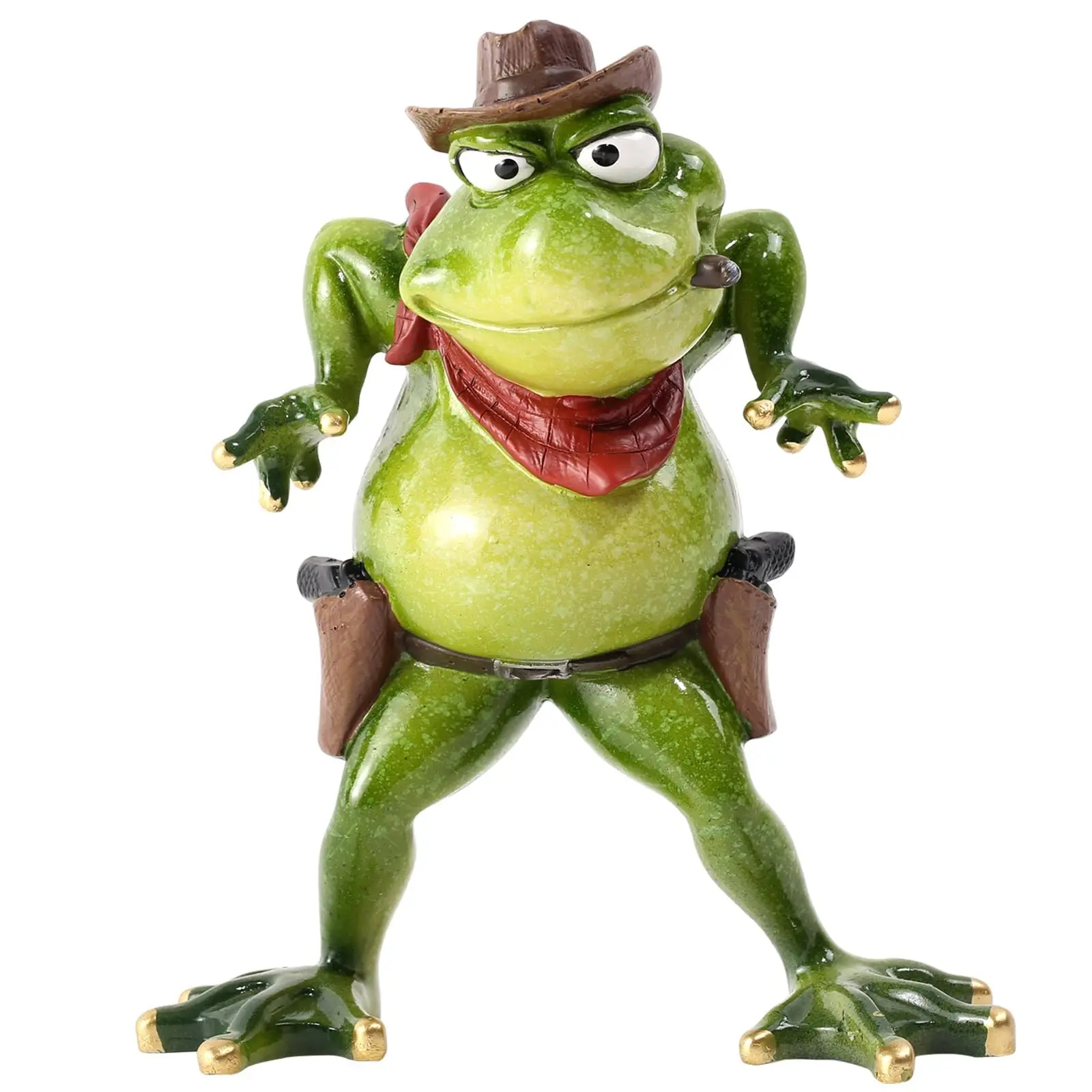 Cute Resin Frog Statue, Cowboy Theme Miniature Sculpture, Perfect for Home Decor or Gift, Adorable Frog Figurine for Interior Decoration