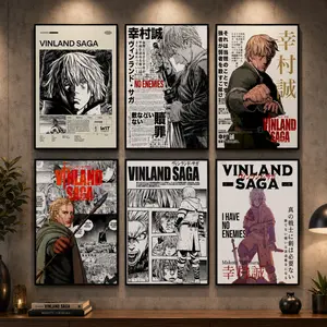 Vinland Saga Anime Poster Unframed, New Collection Thorfinn Thorsson Artistic Anime Design, Manga Panels Photo Prints, Japanese Wall Art Decor, Canvas Wall Art Print for Bedroom Dorm Gaming Room Office, Anime Room Decoration Gift for Manga Fans
