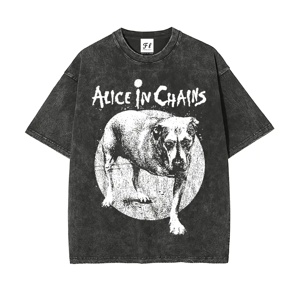 Rock art  Unisex Clothing Round Neck Washed T-Shirt Vintage Style Casual Oversized
