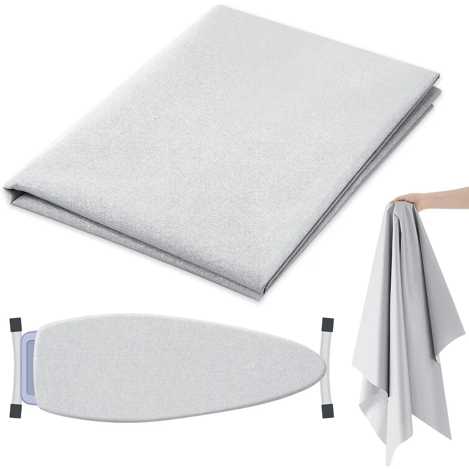 60 in x 2 Yard Scorch Resistant Insulated Blend Fabric Pad for Ironing, Upholstery, Iron Board Covers, Water Heater Insulation, Potholder DIY Projects (Silver)Gift