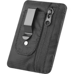 Blocking Clip Stash Pocket, Compact  Travel Belt Wallet for Cards &  - Slim Pickpocket-Proof Design for Everyday Carry, Black