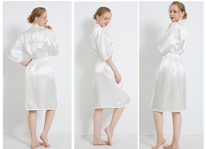 Women Kimono Bathrobe Gown Sexy Sleepwear Satin Home Clothing Intimate Lingerie Casual Bride Bridesmaid Wedding Gift Nightgown