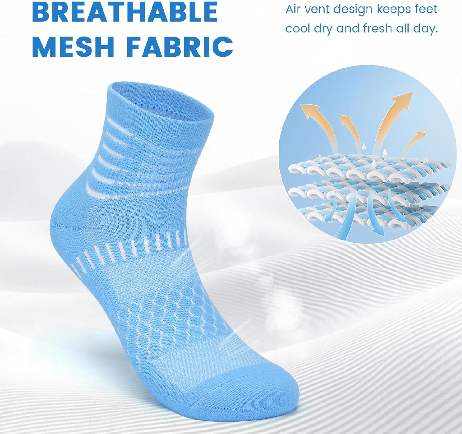 Ankle Compression Socks for Women Men Plantar Fasciitis Relief 3/5 Pairs Cushioned Athletic Running Socks