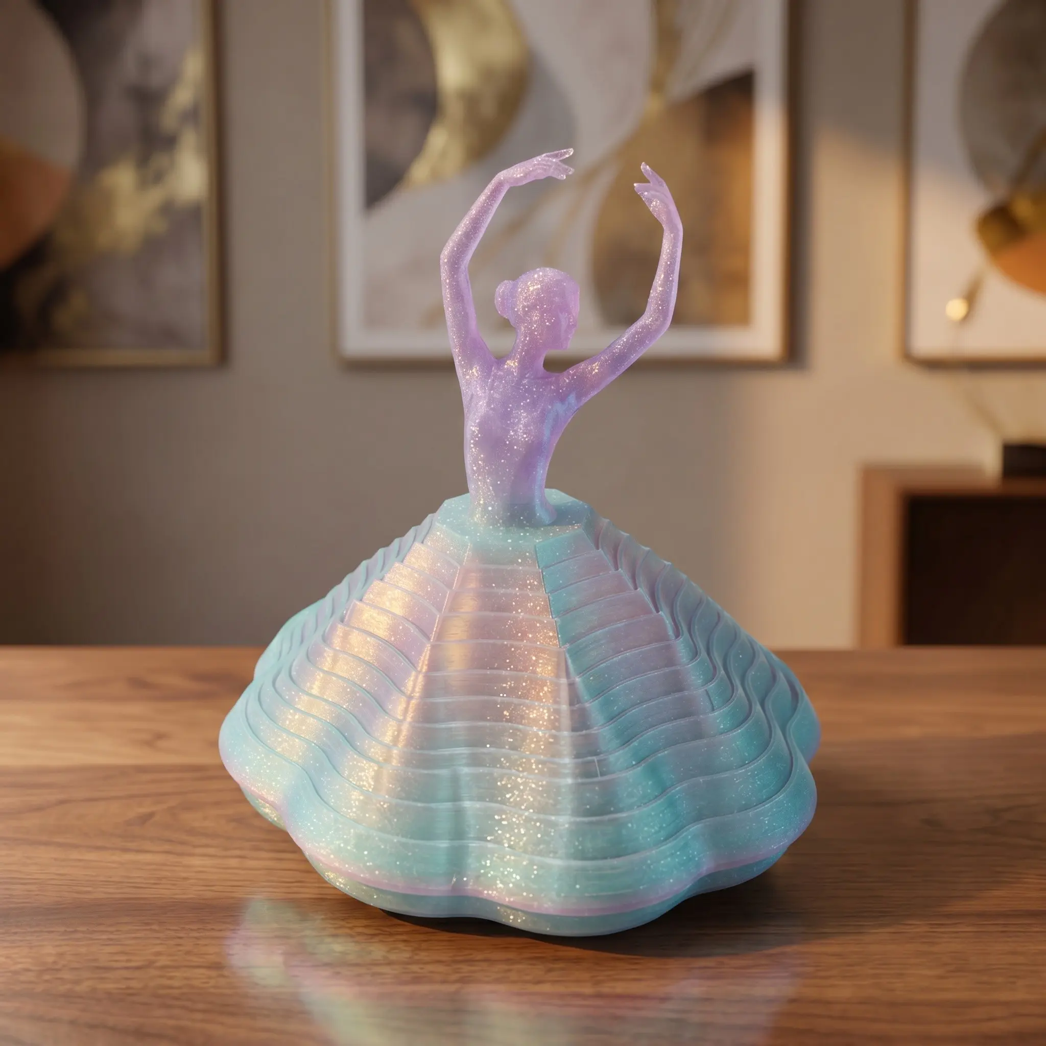 Layered Skirt Ballet Dancer Statue, Elegant Decorative Art Decor for Home Office, Desktop Ornament, Indoor Decoration, Figurine, Statue & Bobblehead Supplies