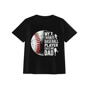 Front Print Baseball Player Calls Me Dad Sports Casual T-Shirt For Dad Gift Tee Collectors