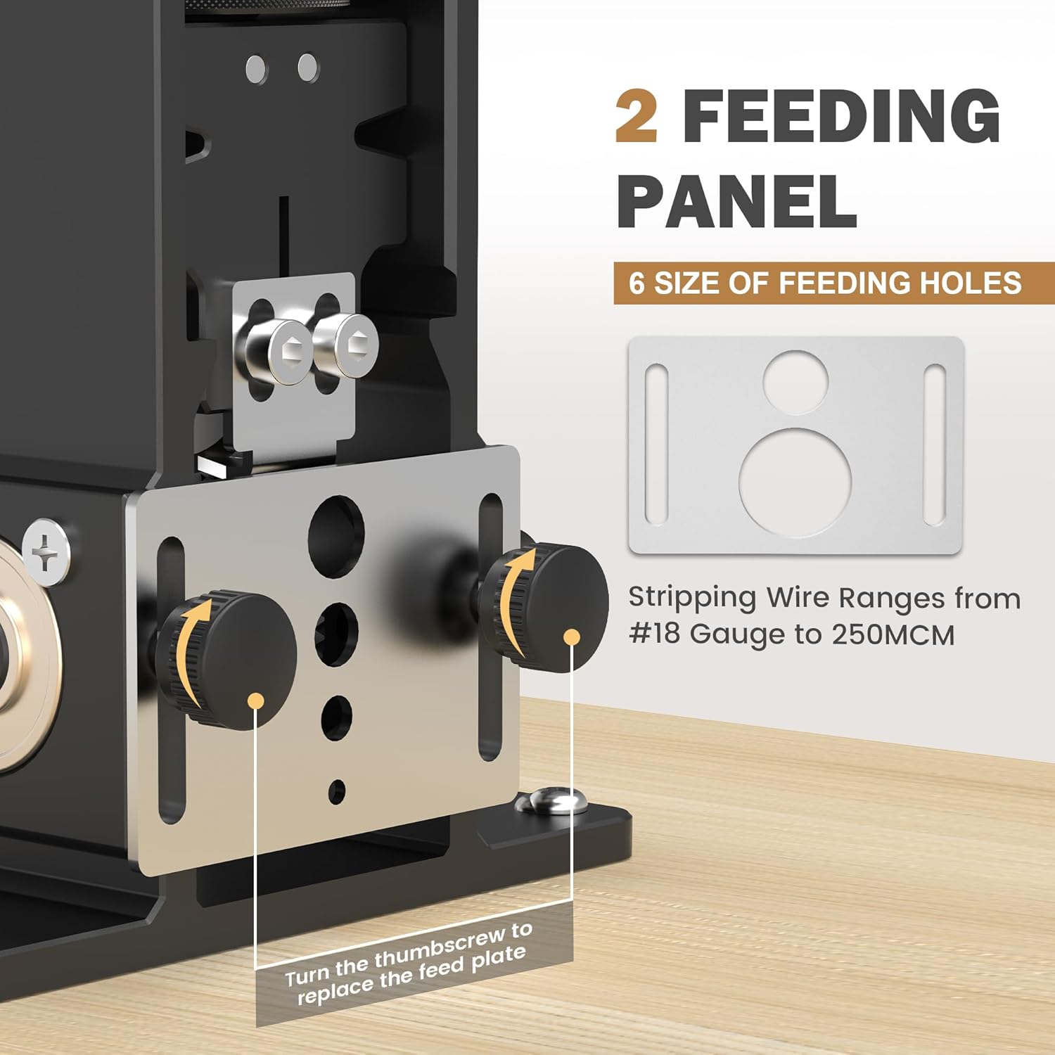Adjustable Wire Stripper Machine Upgraded Drill- Stripper Automatically Strips #18 AWG to 250  Cables. Features Tool-free Adjustment for Easy, Efficient Operation