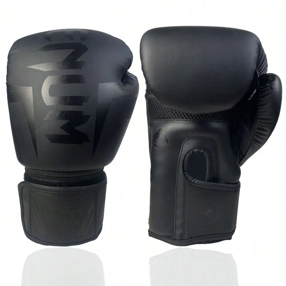 Adult PU Leather Boxing Gloves, Professional Muay Thai Training Gloves, 8oz-14oz, Matte, for Mma, Kickboxing, Sandbag Training