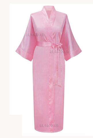 Women Silk Satin Long Wedding Bride Bridesmaid Robe Kimono Robe Feminino Bath Robe Large Size XXXL Peignoir Femme Sexy Bathrobe