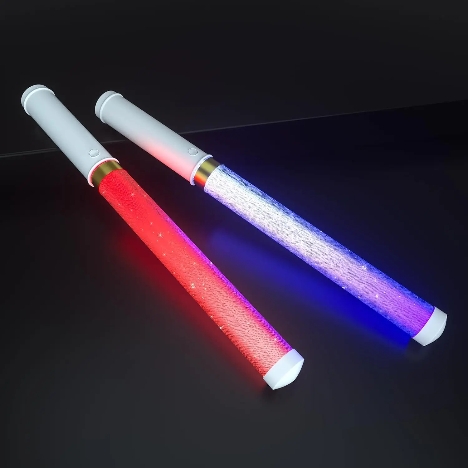 LED Glow Sticks 2 Pack,  15 Colors Light Stick Bulk, Glow Party Supplies for Wedding, Birthday, Raves, Concert, Camping,  Year, Halloween, Christmas (with AAA )