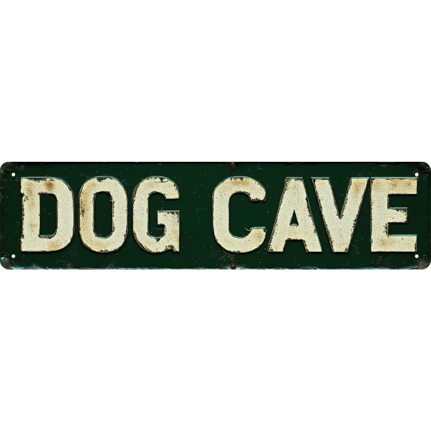 Vintage Metal Wall Decor Sign 'DOG CAVE' Bar Signs, 4 x 16 inches, Tin, Sign, Vintage Style, Word-033