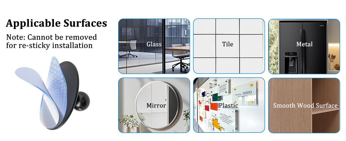 OHLPRO Tablet Wall Mount Holder for iPad, Upgrade 360° Adjustable Swivel No-Drill 3M Adhesive Stand for Kitchen Smooth Surface Wall, Fit for 5-13" Phones iPads Samsung Tab Fire HD & More Devices