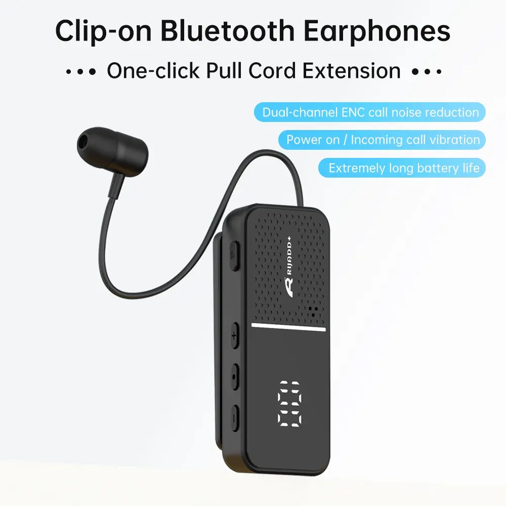 RIJADD RX-Y10 lavalier Bluetooth earphone, in-ear headset, new style, long battery life, single ear, business call, high clarity, suitable for takeout, cycling, chauffeur driving