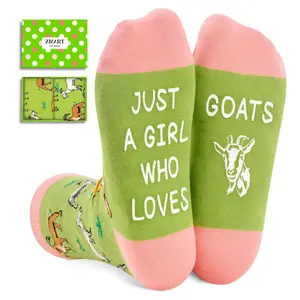 Zmart Crazy Goat Women Sheep Girls Funny Socks with Saying, Novelty Goat Gifts for Goat Lovers DealsForYouDays