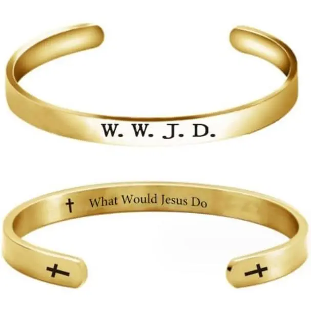Stainless Steel WWJD Bracelet Bracelets What Would  Do Punk Engraved  Cuff Bracelet Christian   Gifts for Women Men