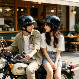 American Retro Half Helmet, Harley Cruiser Motorcycle Riding Helmet, Summer Breathable Lightweight Personal Electric Bike Helmet