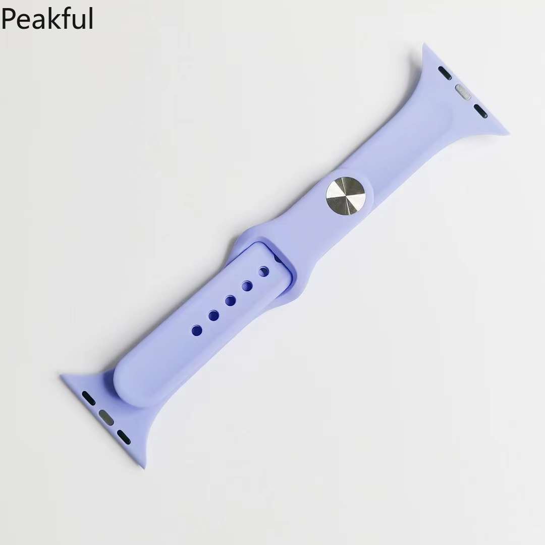 Spot silicone strap Small waist silicone watch strap Solid color single buckle Applicable to all Apple watch straps