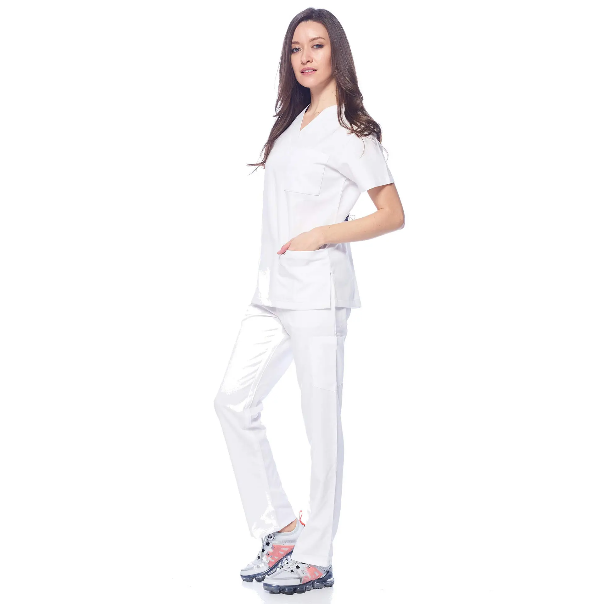 Dental and Oral Scrub Suits, Unisex Short-Sleeve Scrub Suit Set, Two-Piece Doctor Workwear Surgical Gown