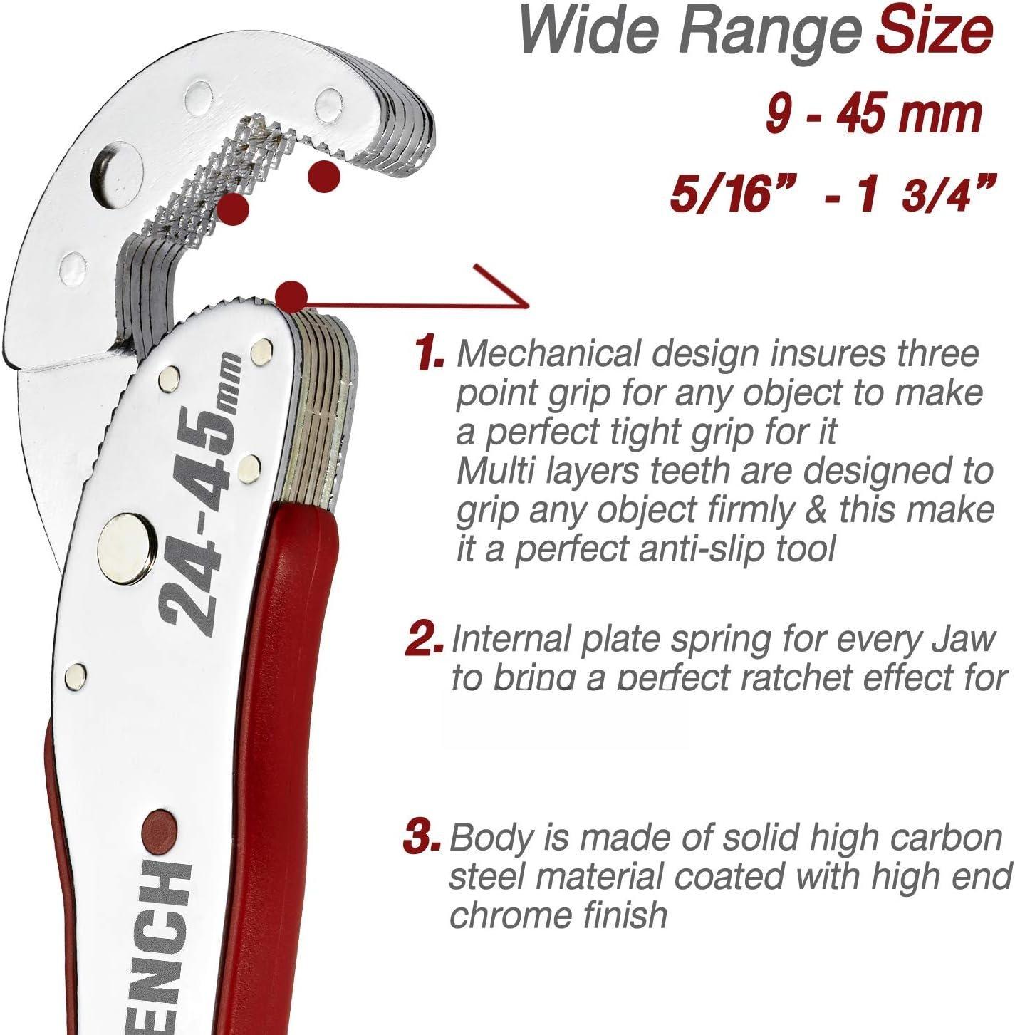 Multi-function Universal Adjustable auto-ratcheting works as reversible ratchet pop socket combination & pipe monkey spanner sae crescent nut gear- set for craftsman & plumbers