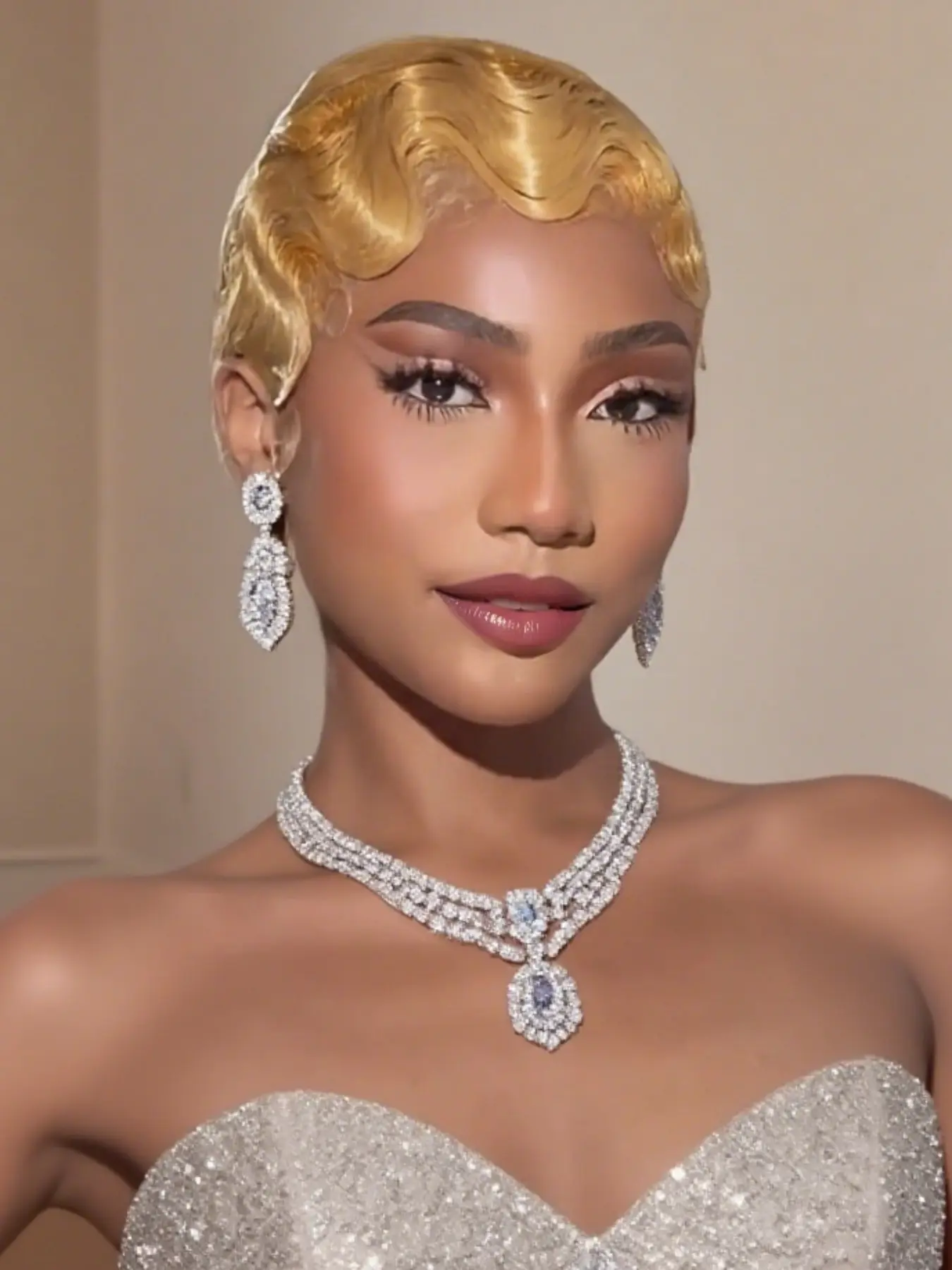 Elegant Finger Wave Pixie Cut Wig, Human Hair Deep Curly Layered Style, 180% Density, Machine Made Wigs for Women, Curly Edges Wig, Short Wigs