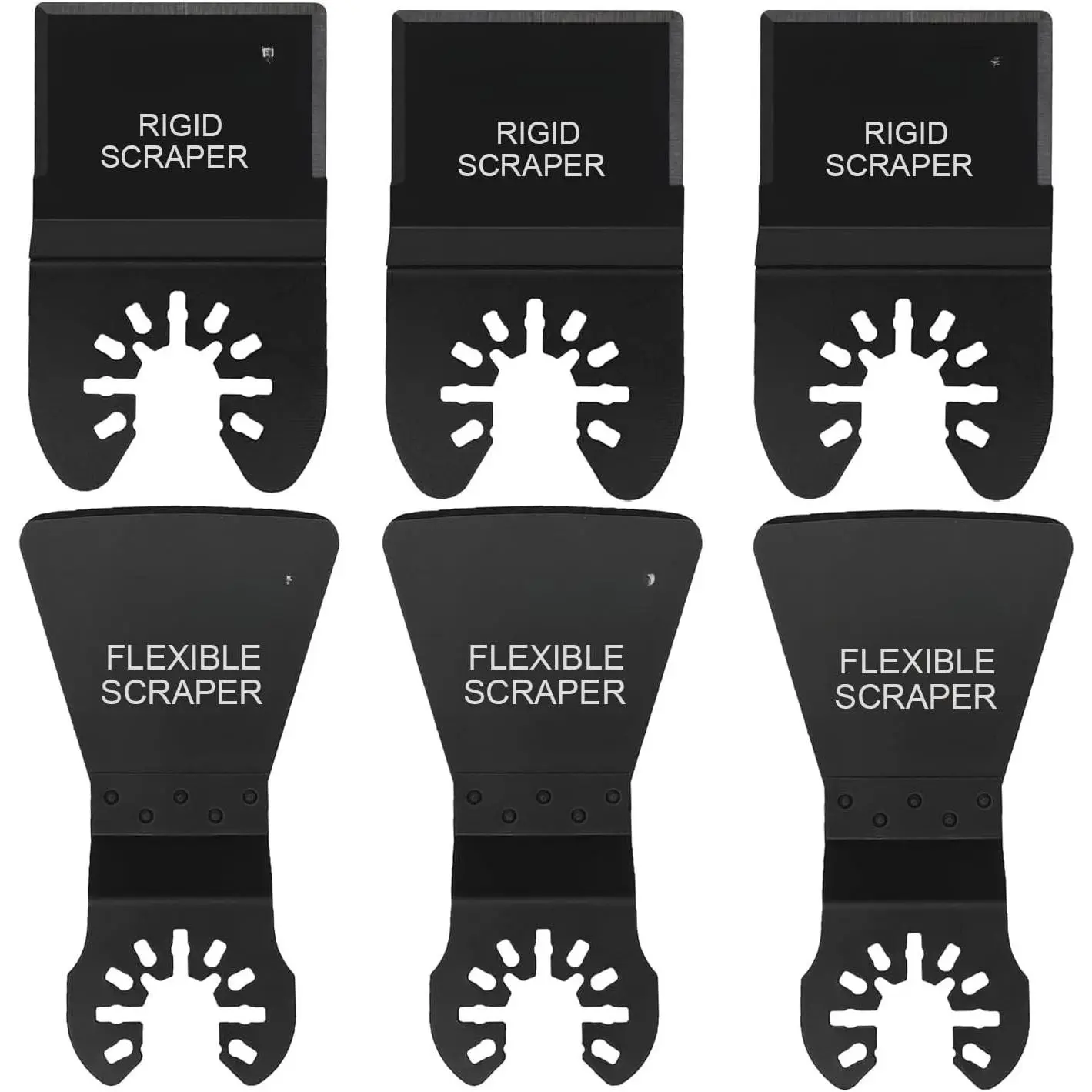 6 Oscillating Tool Scraper  Flexible Rigid Scraper , for Removal of Caulk,Vinyl Flooring,,Carpet,Tile Adhesives
