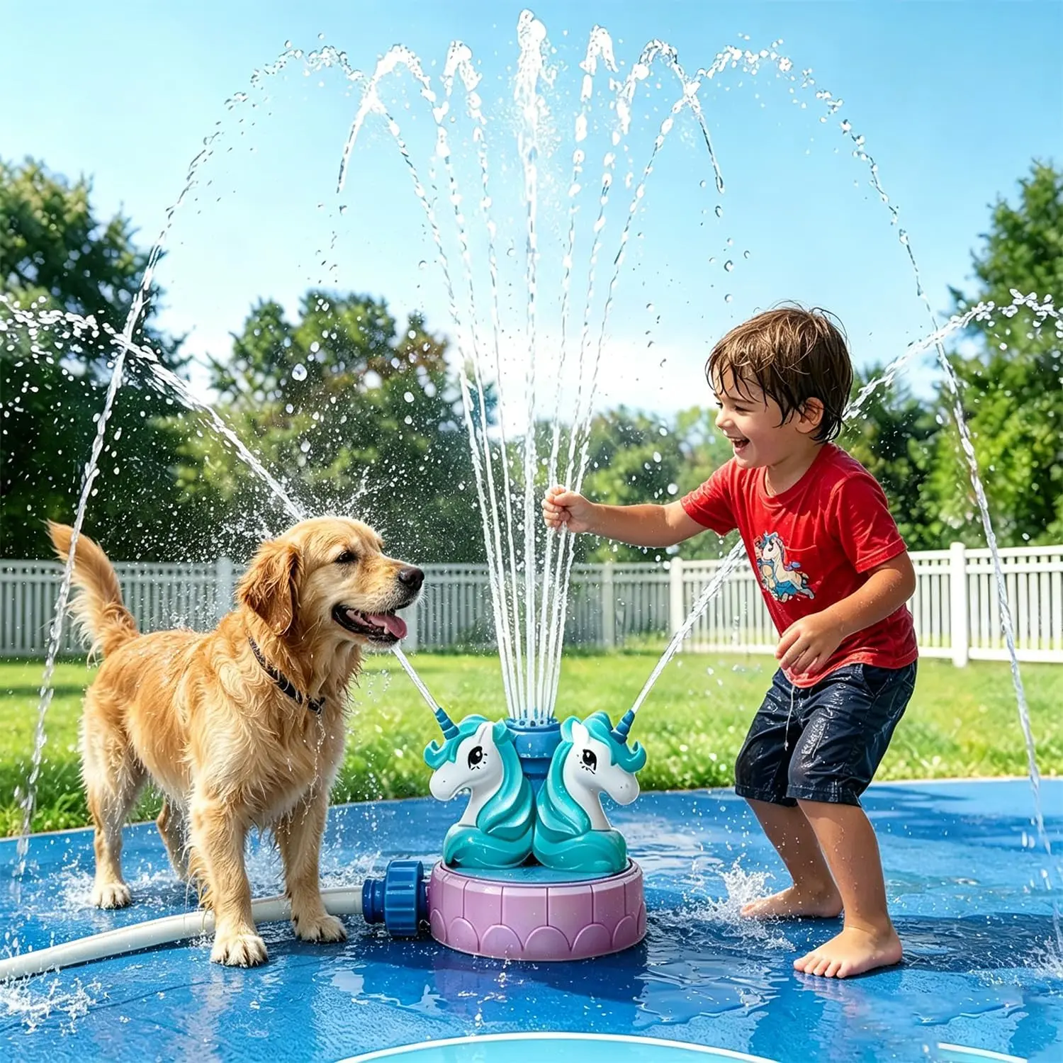 Sprinkler for Kids Outdoor Water Toys,Kids Sprinkler,Water Sprinkler for Kids with 360° Rotating Base, Extreme 10ft High Spray for Boys Girlsfidget toys