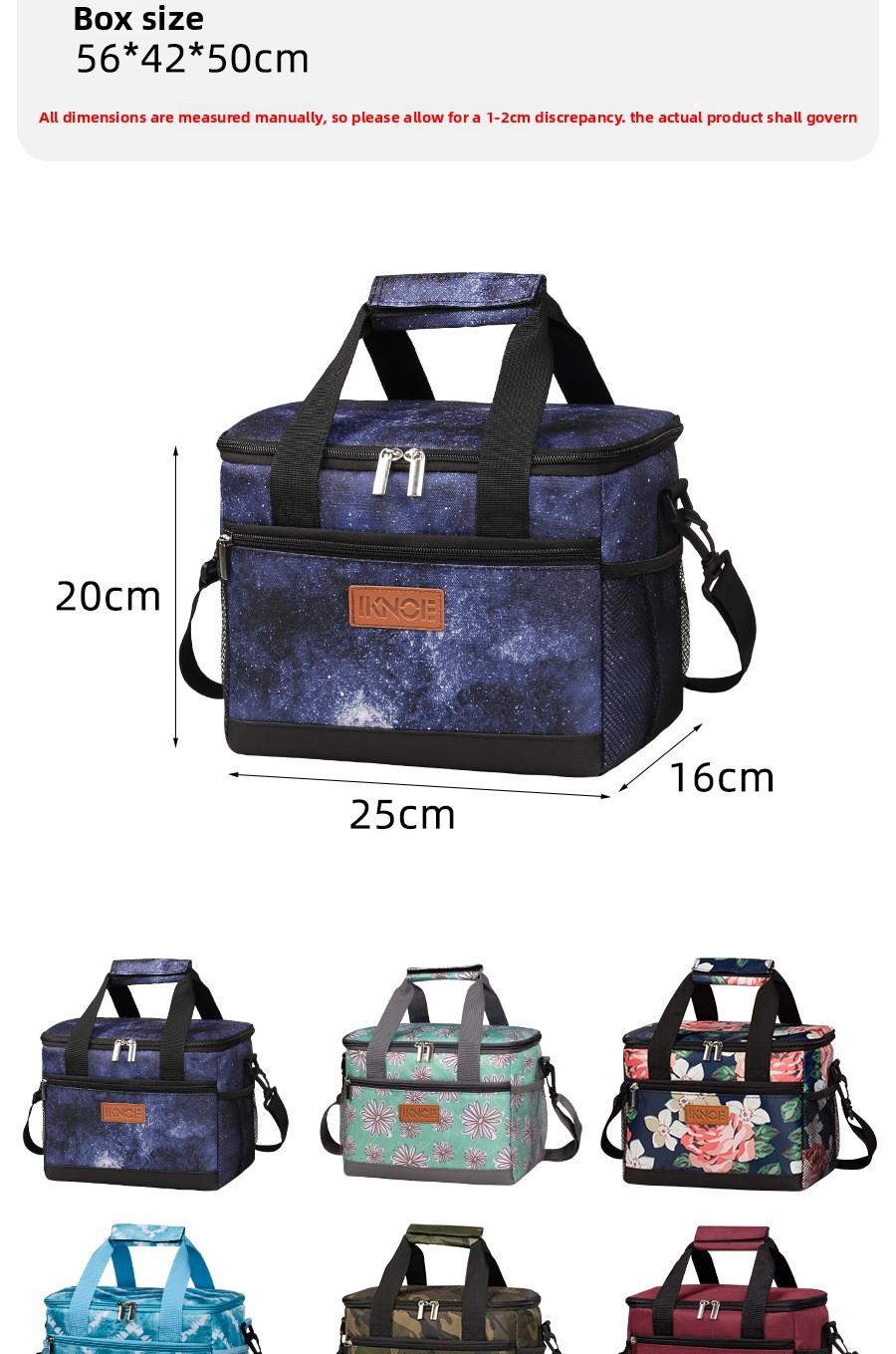 Insulated lunch bag, portable outdoor breast milk lunch bag, Oxford cloth lunch bag for bringing food to work