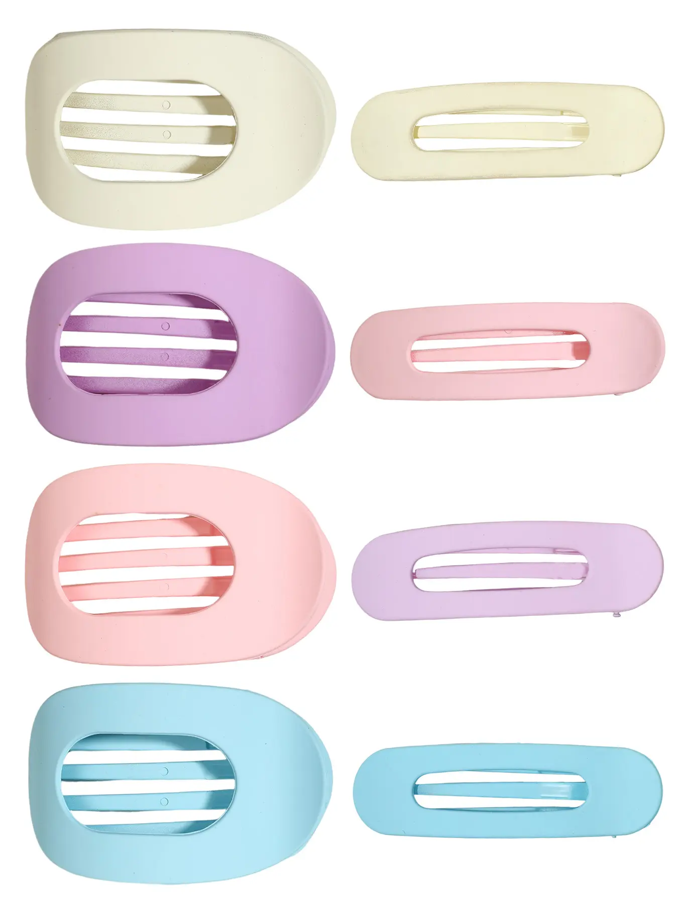 EQSRTHN 8pcs Macaron Color Oval Hollow Hair Clip Set, Super Cute Clips, Pink Purple Blue Gentle Color Matching Simple Sweet Style Daily Commuting/Makeup Hair Breave Artifact Cost-effective Practical Easy Finishing Neat Style
