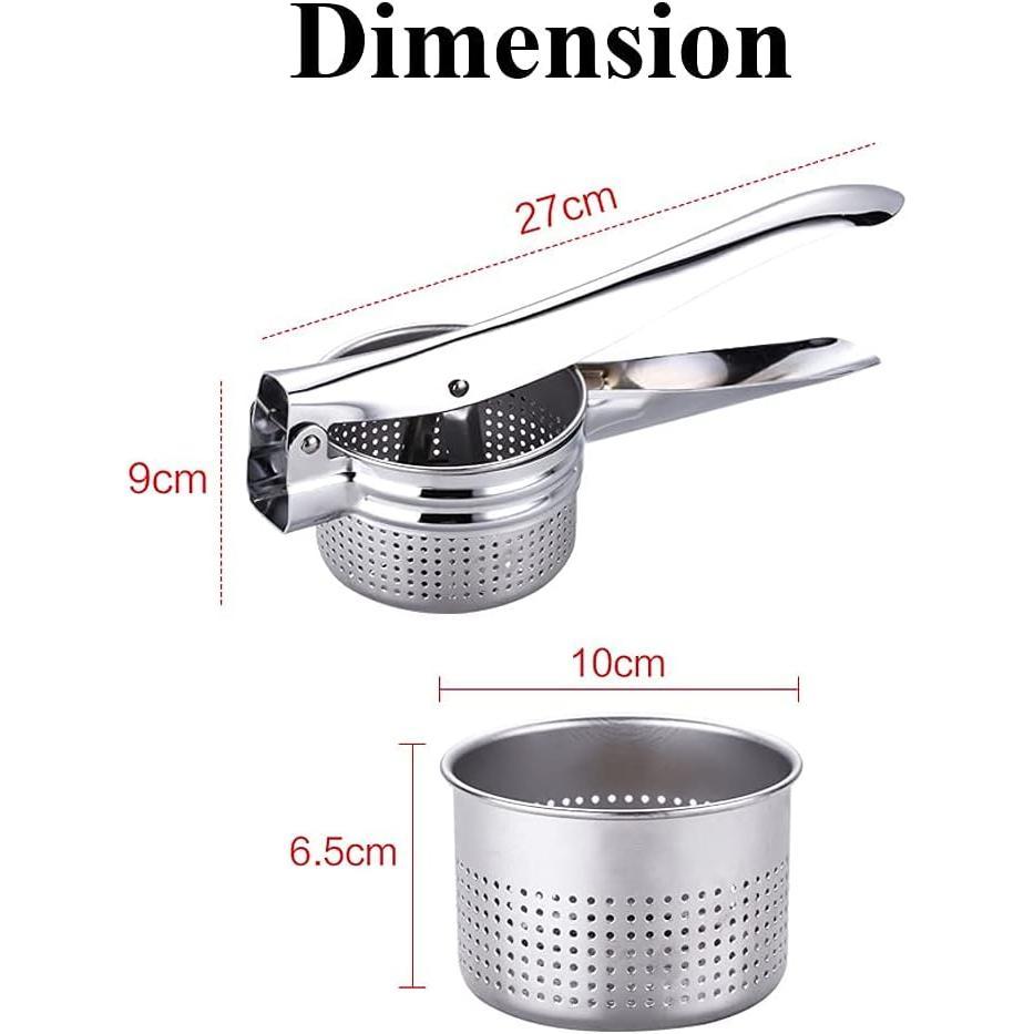Stainless Steel Vegetable Squeezer, Upgrade Red  Handle Metal Vegetable Water Squeezer for Squeezing Veggie Liquid