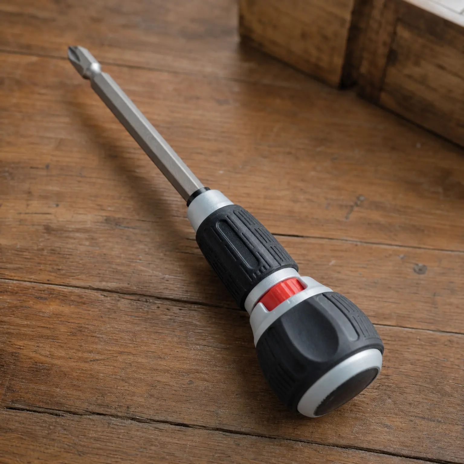 Japanese Heavy Duty Ratcheting Screwdriver with Ball Handle, Quick Ball Grip 72-Gear Ratchet, Magnetic Bit Set (Phillips+2, Flat Head-6), Made in Japan