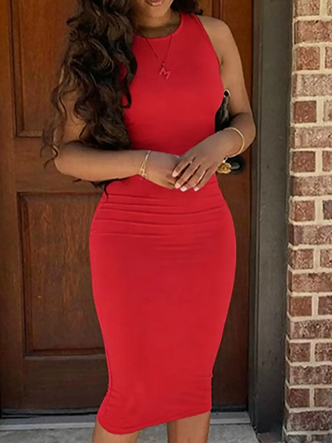 shape cream rib strappy cup detail midaxi dress Shape Plisse Strappy Cup Detail Midaxi Dress Plt