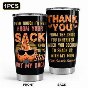 20 oz Step Dad Tumbler with Lid, Stainless Steel Insulated Coffee Cup, Bonus Dad Gift for Father's Day, Christmas, Birthday and Daily Use, Insulated Drinkware