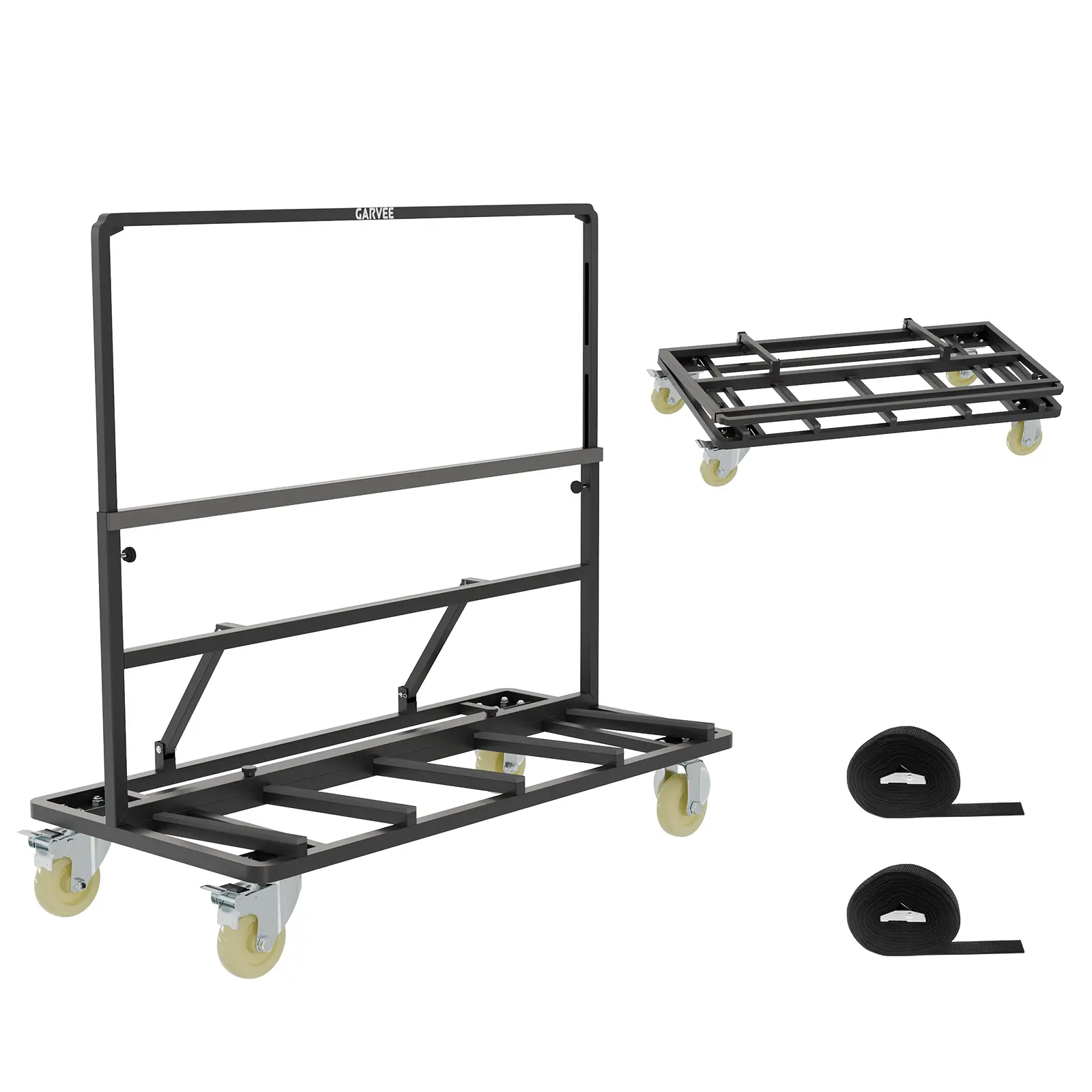 1,800 lb Drywall Cart Dolly – 43x22" Panel Carrier with 2 Straps – Heavy Duty for Sheetrock, Glass, Doors – Industrial Warehouse, Job Site