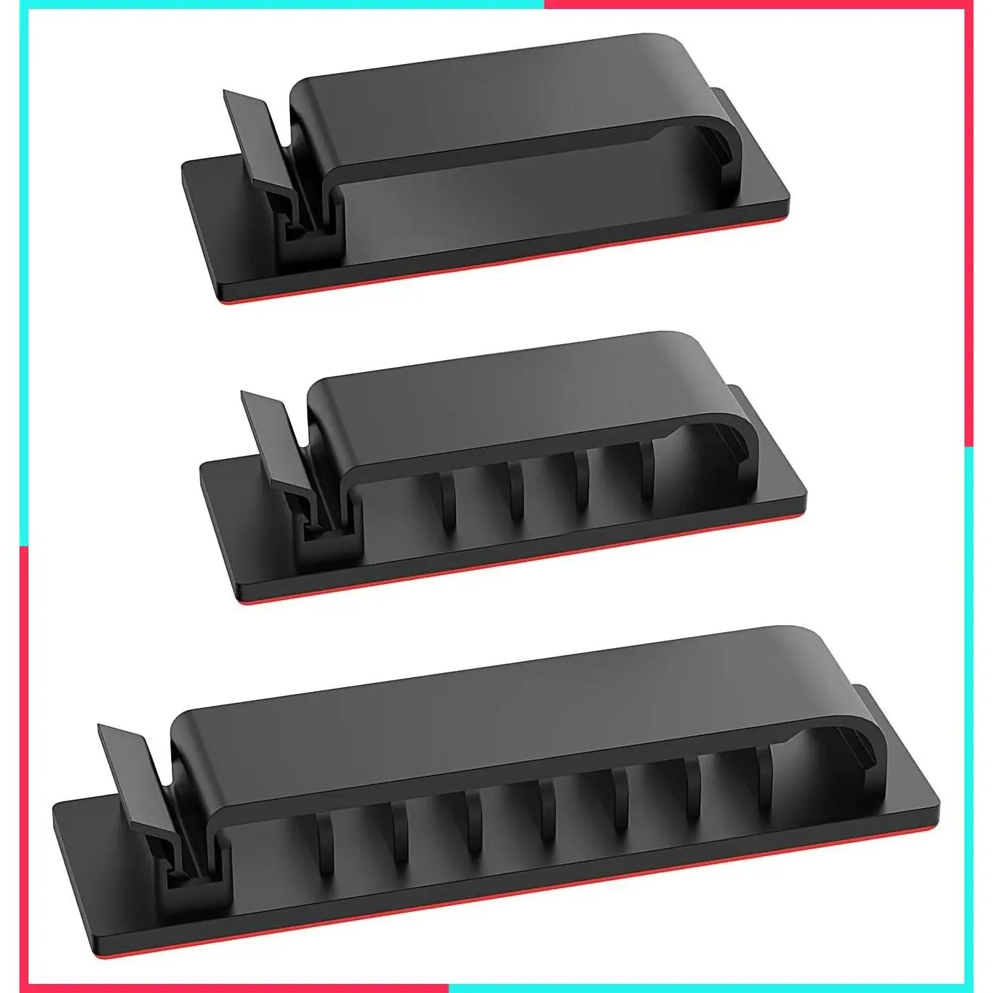 Cable Management Clips, 20Pcs Cord Organizers Wire Clips for TV PC Ethernet Cable Desk Home Office (Black)