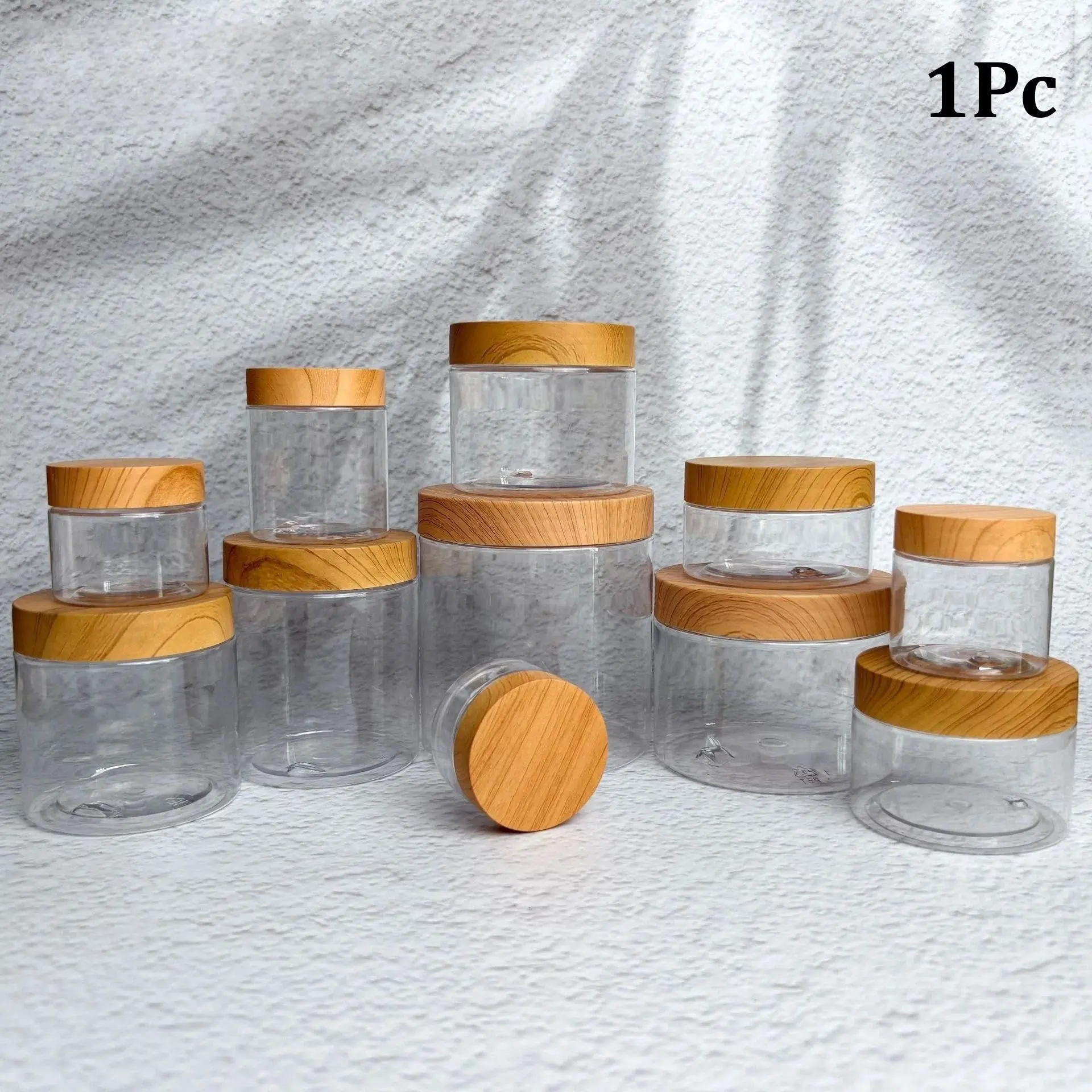 Face Cream Storage Jar Plastic Jars Round Clear Cosmetic Container with Lids, Refilable Plastic Round Cosmetic Containers for Powder,Body Butter,Cream,Lotion