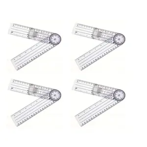 4-Piece Multi-Functional Angle Ruler Set, 180° Dual Scale, Inch & Centimeter Measurements, Precise Reading, Adjustable for Various Uses