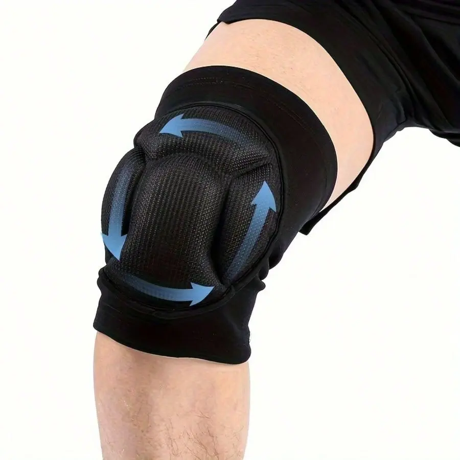 2pcs Set - Thick Sponge Padded Safety Knee Pads, Unisex High Elasticity Patella Strap, Ensures Comfortable Wearing Experience (Black/99.21-176.37lbs)
