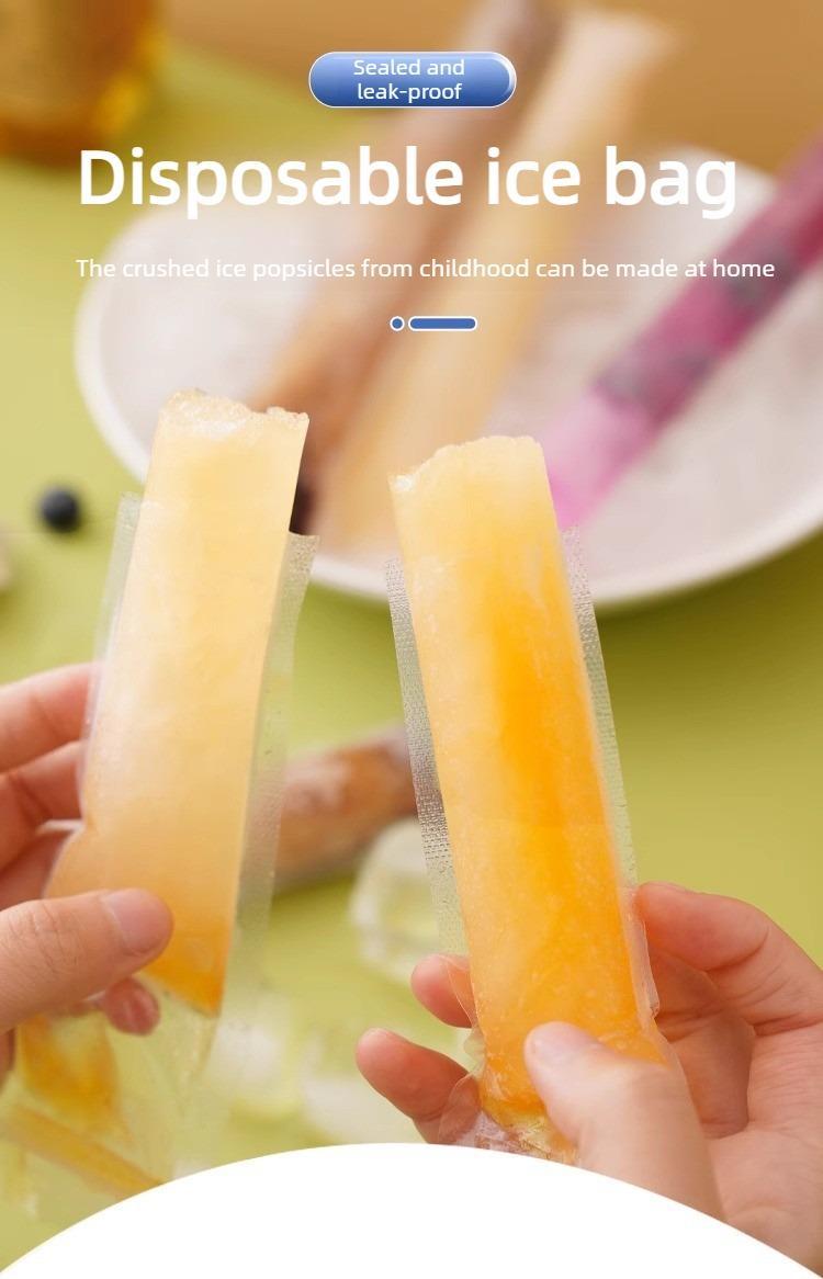 Food-Grade Disposable Popsicle Bags Self-Sealing Leak-Proof BPA Free Ice Cream & Fruit Jelly Molds Kids Friendly DIY Supplies