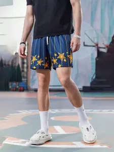Men's Summer Five-Quarter Pants, Casual Short Shorts, Slim-Fitting, Polyester Fiber, Plain Surface, Unlined, Lightweight Design