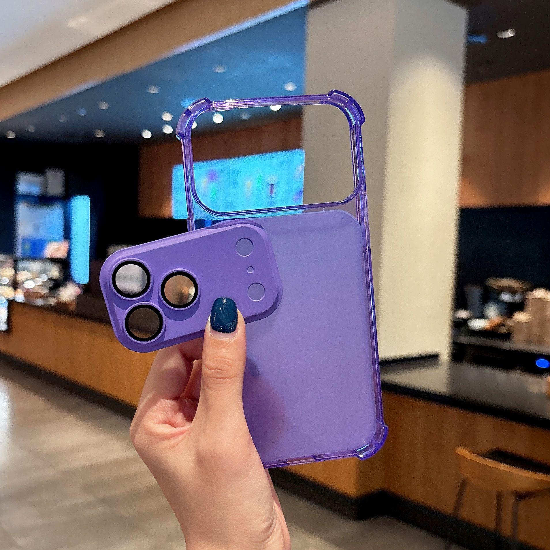 Four-corner anti-drop detachable lens case that instantly transforms into a 17-inch one, suitable for iPhone 17/16/15/14/13, shockproof and anti-drop full-coverage protective case with large viewing window