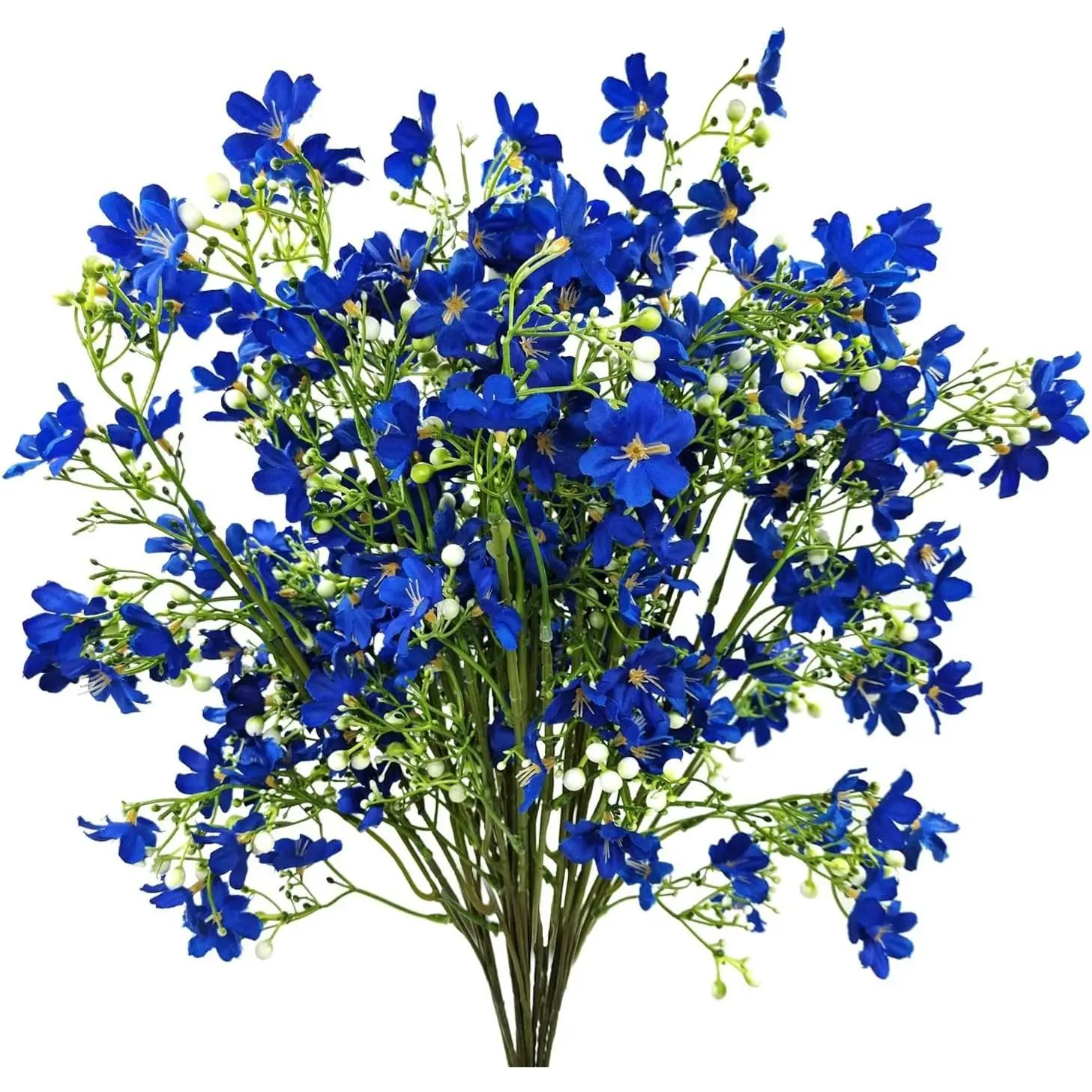 10 PCS Blue Silk Baby's Breath Artificial Flowers with Long Stems for Tall Vase - Faux Floral Bouquet for Wedding Party Home Indoor Outdoor Table Centerpiece DecorationGift