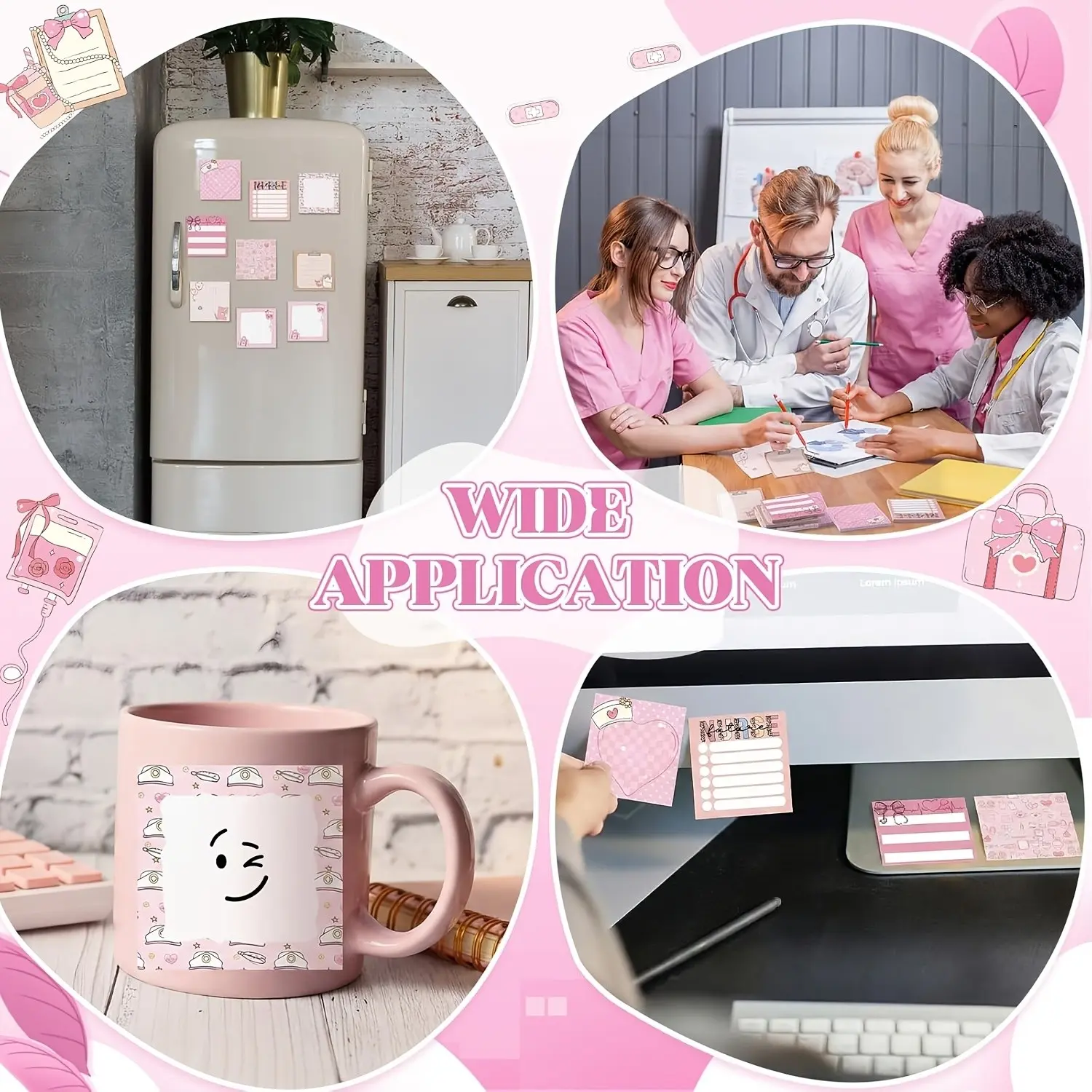9-piece nurse post-it notes are cute and self-adhesive post-it notes, which are easy to stick to desktop office decorations, and are suitable for nurses' week, doctors, CNA graduates, women's birthdays and colleagues' gifts.