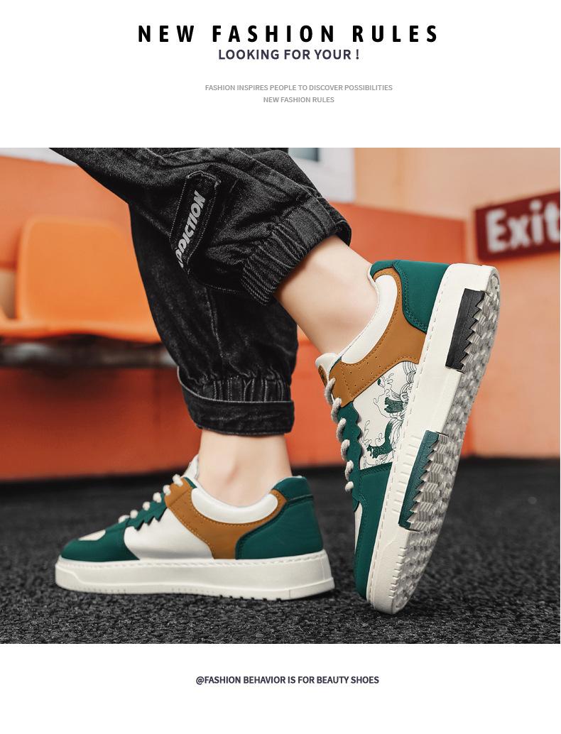 Plus-size men's shoes 2026 new spring sneakers, trendy versatile soft-soled sports casual white shoes