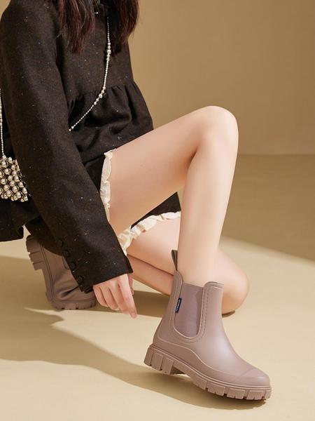 Women's Fashionable Waterproof Non-slip Rain Boots, Casual Comfortable Slip-on Boots, Perfect for Students and Outdoor Sports, Daily Wear Boots
